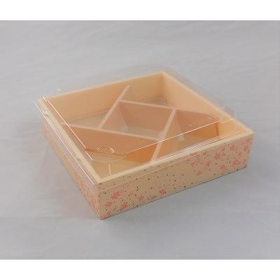 花柄弁当容器 HW-60 花日和 IV底・透明蓋セット 15組 折箱 花見弁当