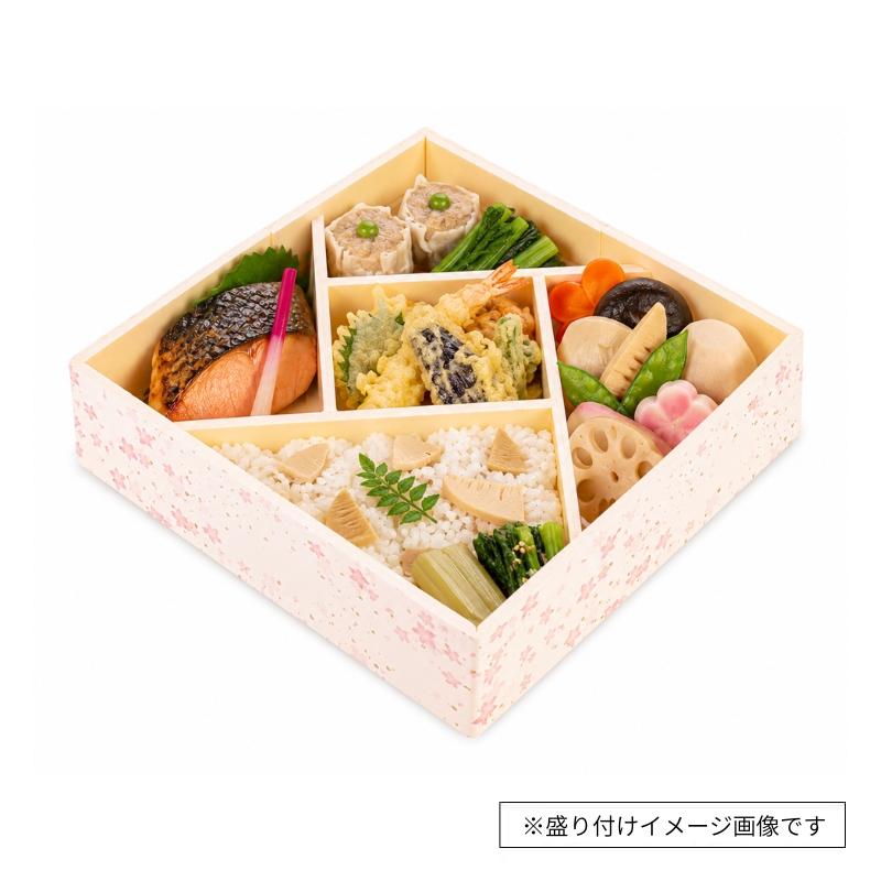 花柄弁当容器 HW-60 花日和 IV底・透明蓋セット 15組 折箱 花見弁当