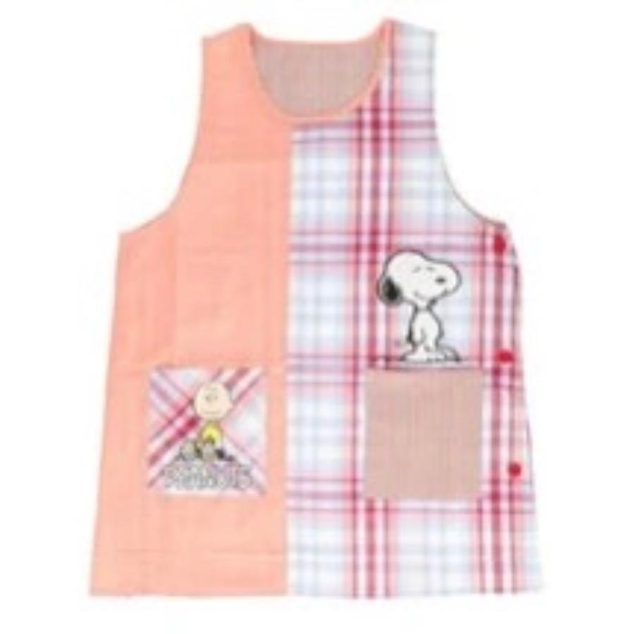 SNOOPY（スヌーピー） エプロン 保育士 割烹着 チェック 新生活 母の日