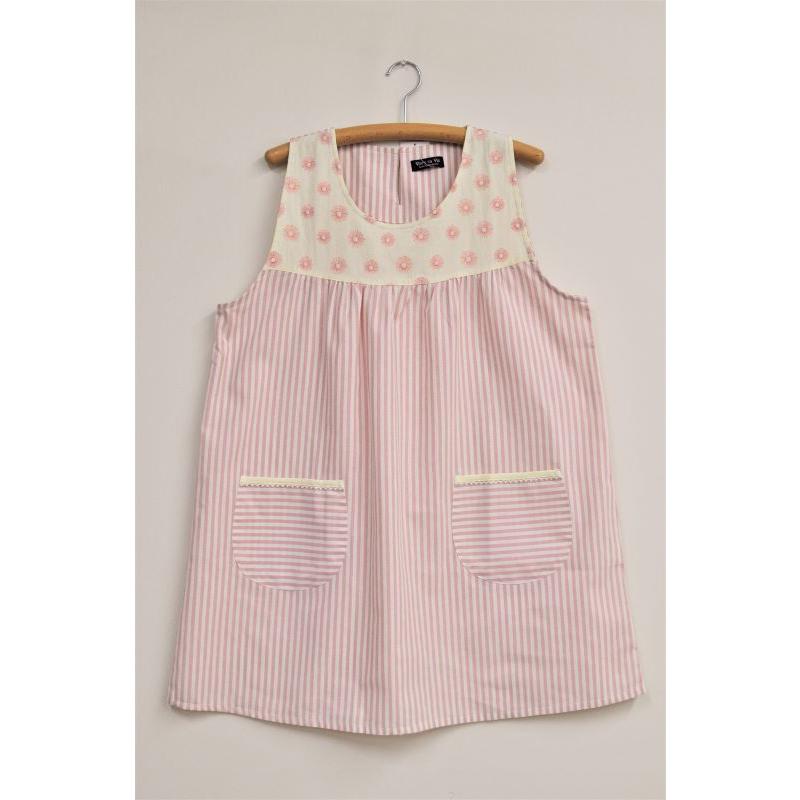 エプロン 保育士 割烹着 キッチン 母の日 フラワー刺繍 Vivre sa Vie