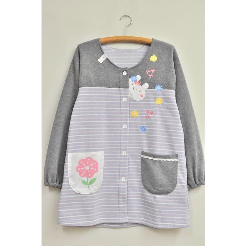 エプロン 保育士 割烹着 スモック 母の日 キッチン フリース 暖か