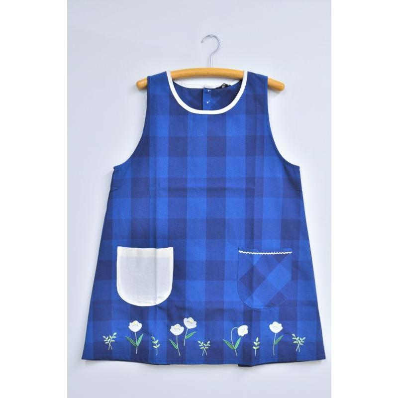 エプロン 保育士 割烹着 キッチン 母の日 フラワー刺繍 Vivre sa Vie