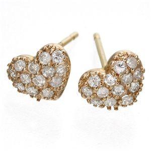 K10PGハートダイヤパヴェピアス ダイヤモンドピアス(10875円)