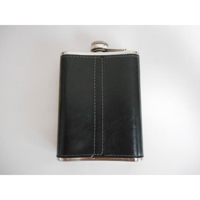 ロシア ソ連 スキットル ヒップフラスク 8oz 国章 CCCP ステンレス 黒