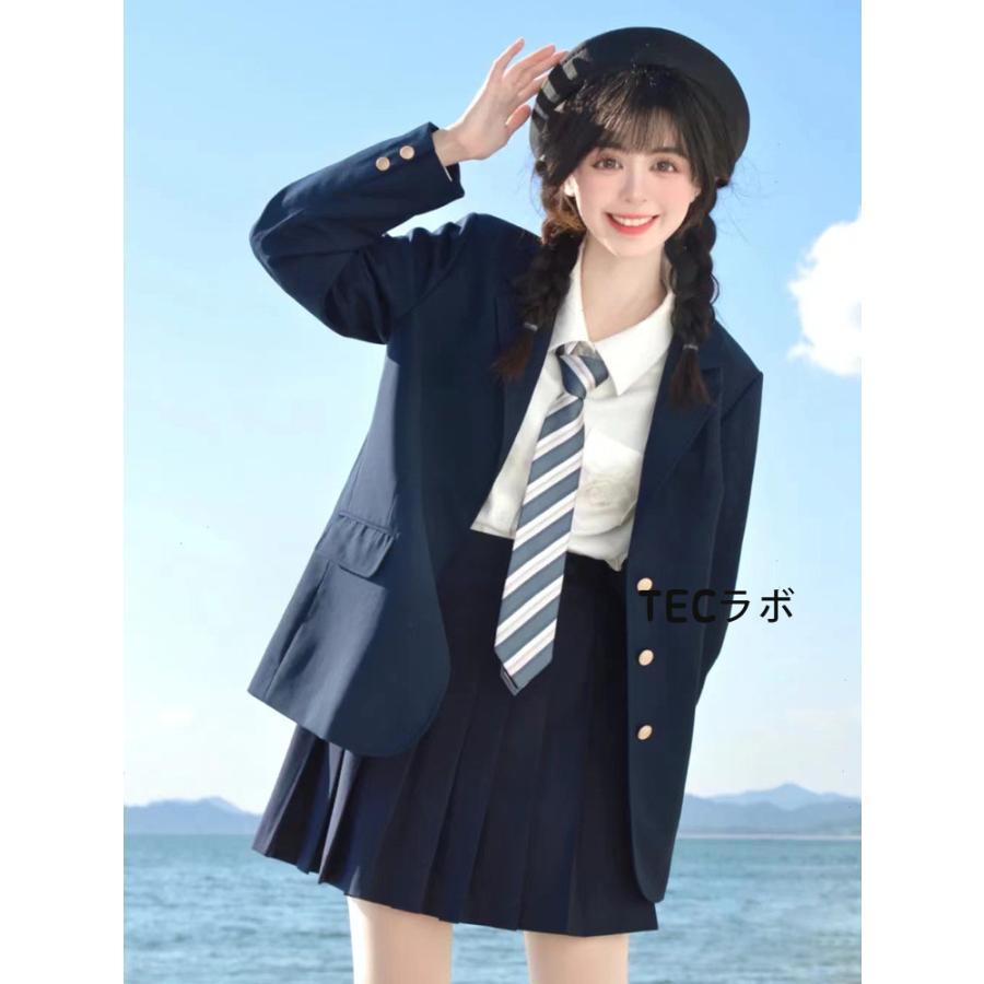 卒業式 スーツ 女の子 卒服 韓国 高校生 制服 紺青 入学式 女子 学生服  