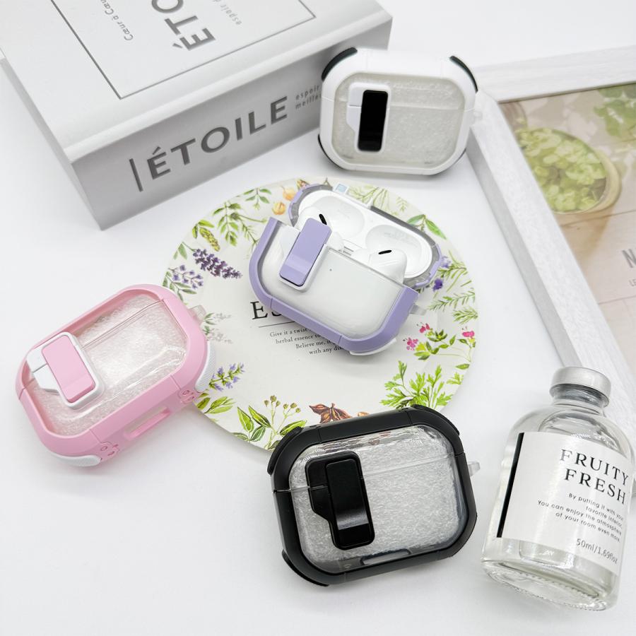 AirPodsケース 高耐衝撃性 ロック式 AirPods Pro2 AirPods4ケース