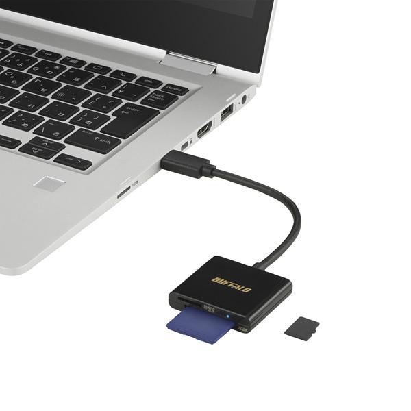 Buffalo USB3.2 Gen1 Type-C カードリーダー [SD・microSD用/10cmケーブル] 《ブラック》 (BSCR110U3CBK)｜acthink-shop｜03