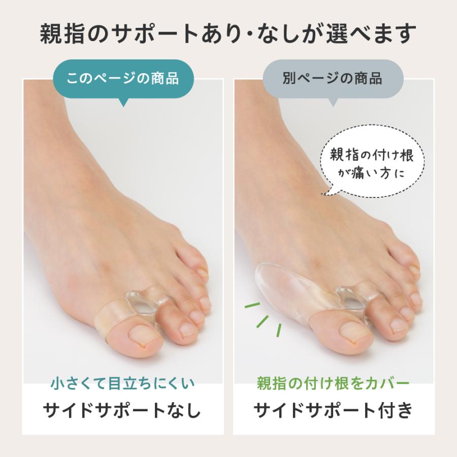 外反母趾 サポーター 4個 セット スニーカー パンプス 外反防止 173 外反母趾楽歩 付けたまま 選べる カラー 清潔 洗える 日本製 広げる クリア 両足 | 木原産業 | 13