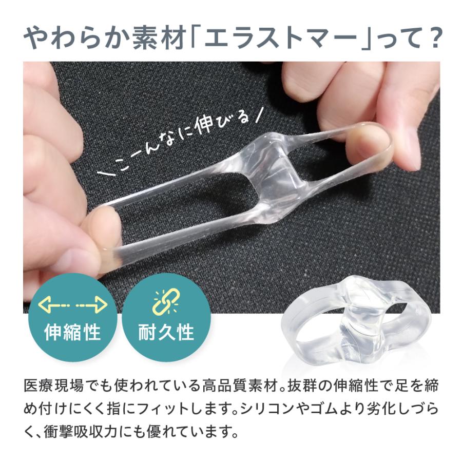 外反母趾 サポーター 4個 セット スニーカー パンプス 外反防止 173 外反母趾楽歩 付けたまま 選べる カラー 清潔 洗える 日本製 広げる クリア 両足 | 木原産業 | 05