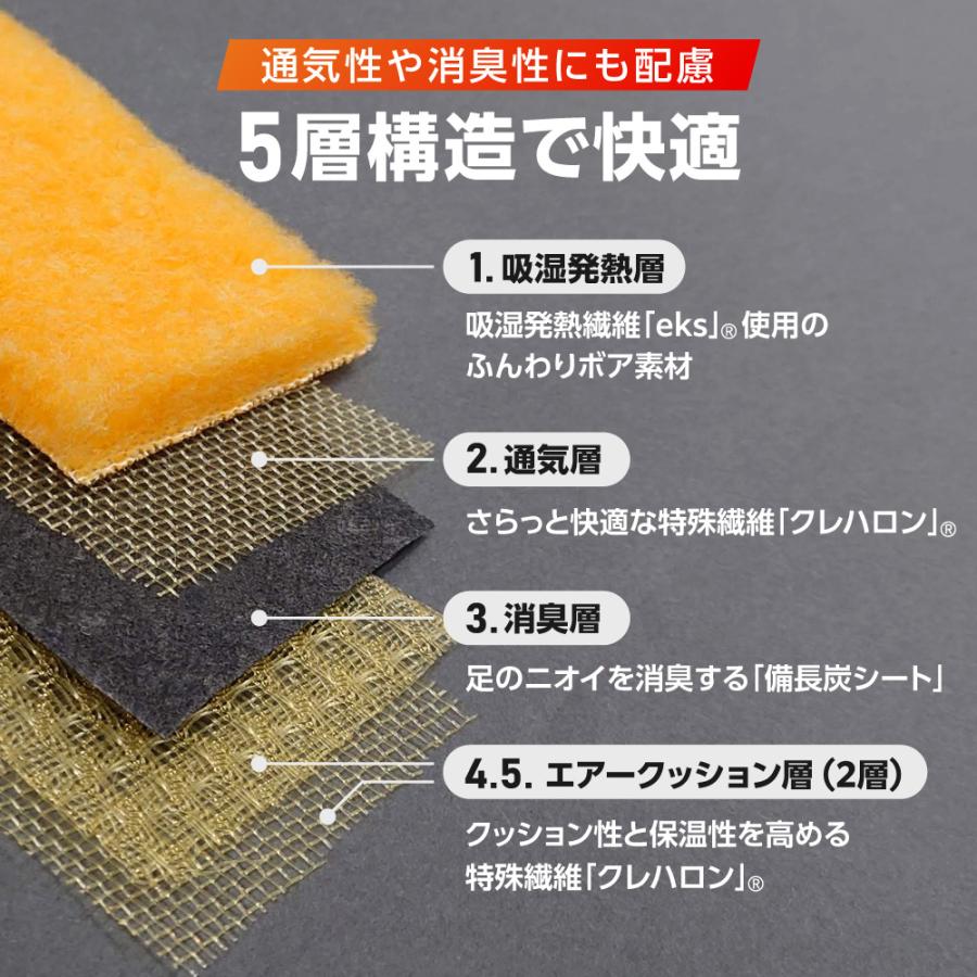 中敷き 暖かい あったかい 防寒 消臭 蒸れない 薄い 足 冷え対策 グッズ 冷え性 発熱ヒートボア インソール｜actika｜08