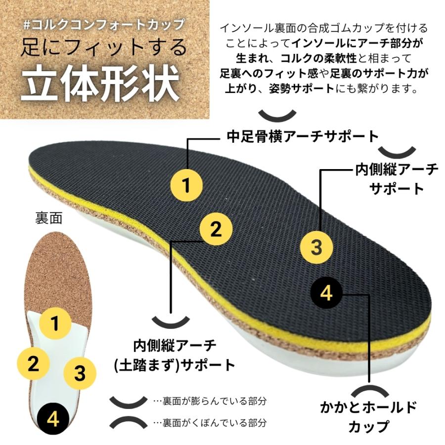 インソール 中敷き コルク コンフォートカップ 衝撃吸収 通気性 軽量 快適 弾力性 足にフィット 歩きやすい テーマパーク 長時間歩行 立ち仕事 抗菌防臭加工 |  | 09