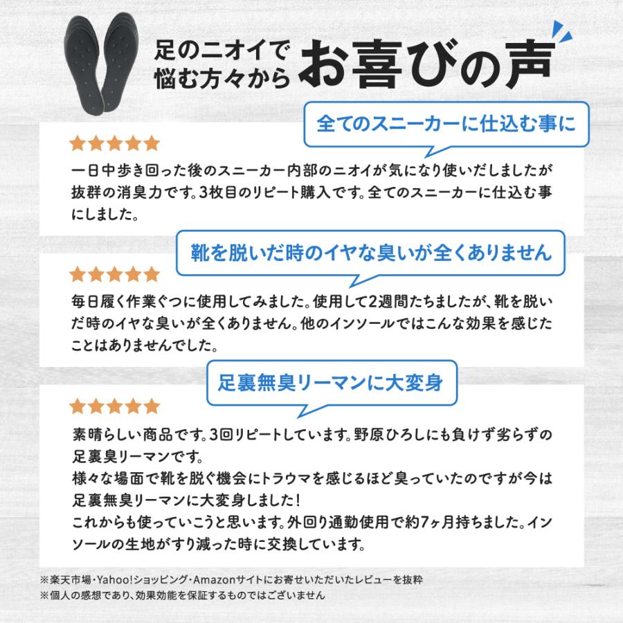 インソール 消臭 悪臭 臭い 蒸れ 足ムレ 対策 メンズ 中敷き 薄い ビジネス 革靴 サイズ別 悪臭防衛隊 フリーサイズ 大きめ ポイント利用 | 木原産業 | 10