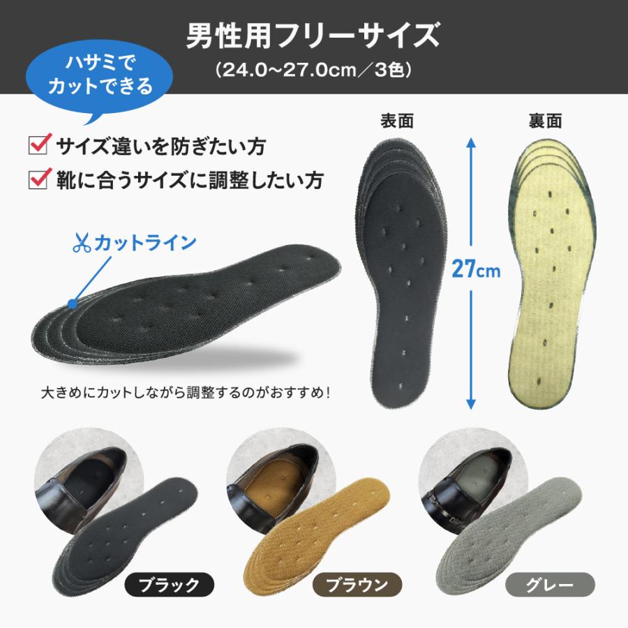 インソール 消臭 悪臭 臭い 蒸れ 足ムレ 対策 メンズ 中敷き 薄い ビジネス 革靴 サイズ別 悪臭防衛隊 フリーサイズ 大きめ ポイント利用 | 木原産業 | 13