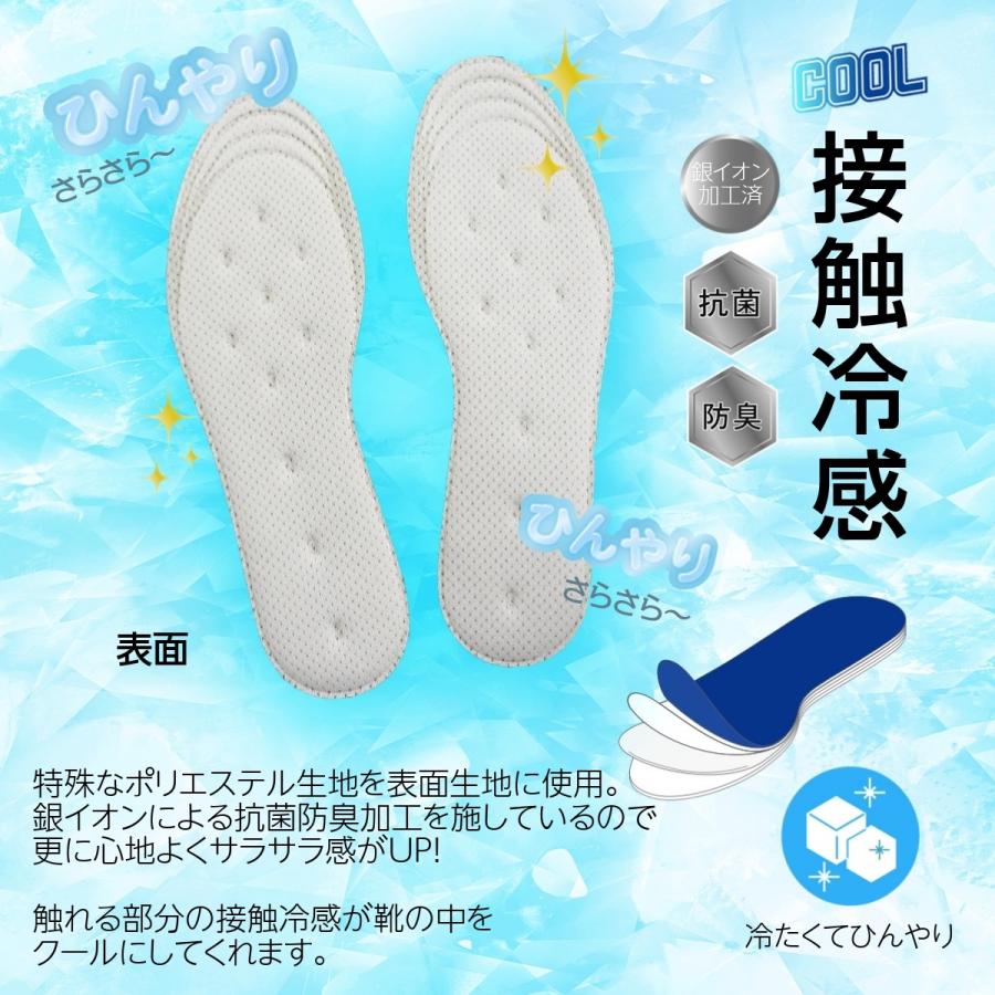インソール 3足 セット 中敷き 接触冷感 蒸れ 足ムレ 対策 薄い 臭い対策 冷却 グッズ スニーカー クールドライ 女性用 | 木原産業 | 03
