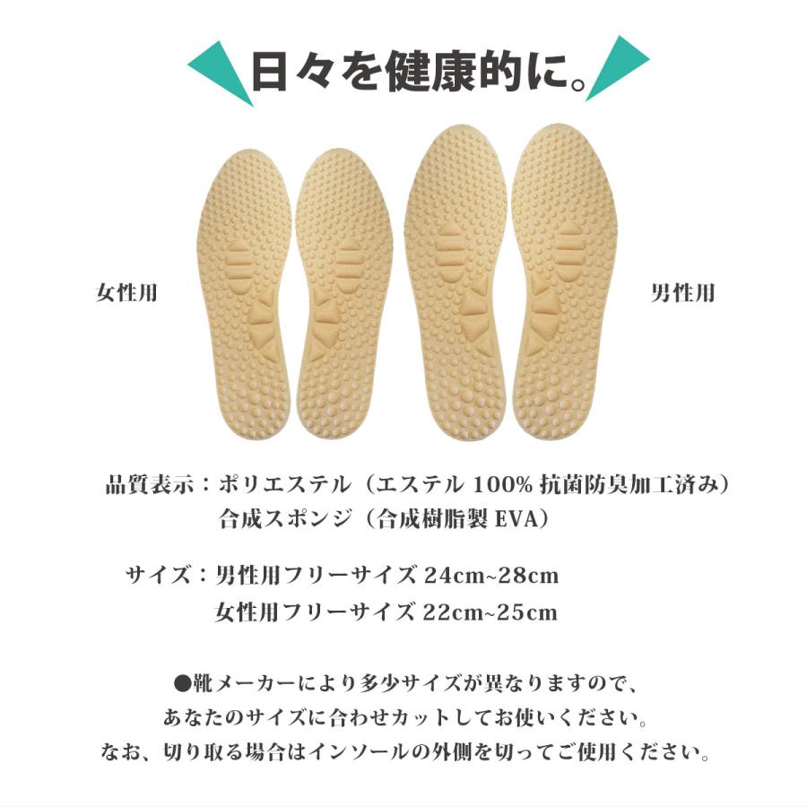 インソール 中敷き 健康 足つぼ 足ツボ 刺激 足裏 指圧 グッズ マッサージ サンダル ツボ押し 血行 ツボインソール　 | 木原産業 | 08