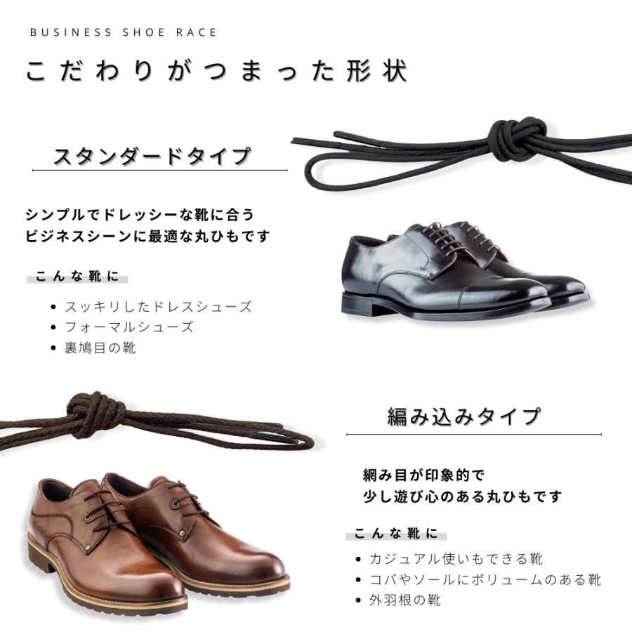 木原産業 靴紐 革靴 ビジネスシューズ ほどけにくい 樹脂加工 2足
