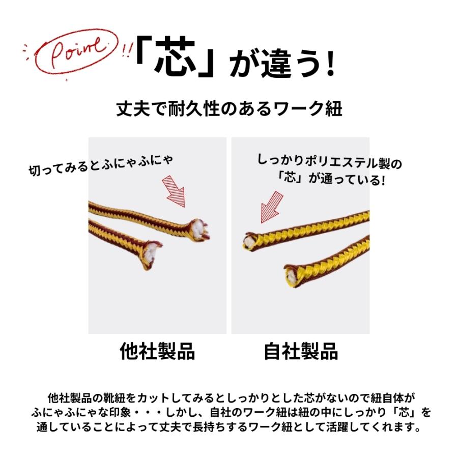 靴紐 靴ひも シューレース 丸紐 アクティカ ワーク 120cm トレッキング 登山　靴 シューズ ブーツ ストッパー ティンバーランド 革靴 ポイント利用　 | 木原産業 | 03