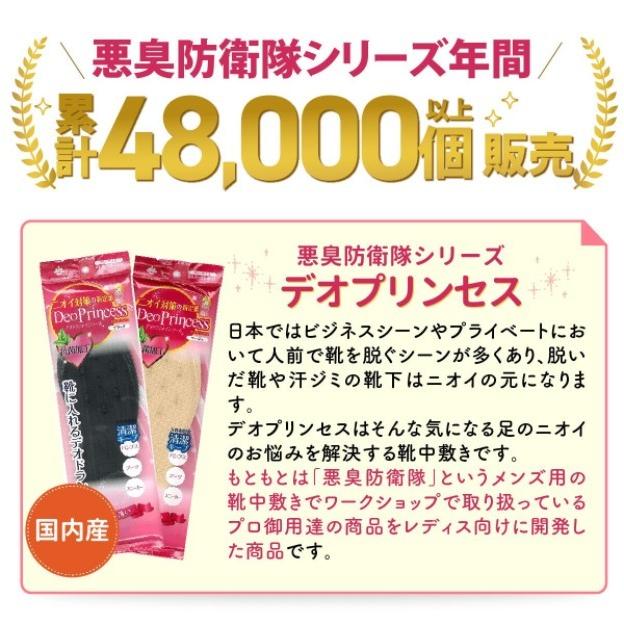 インソール 中敷き 消臭 蒸れ 足ムレ 予防 薄い 足の臭い対策 足の臭いとる方法  パンプス デオプリンセス ブラック ベージュ | 木原産業 | 03