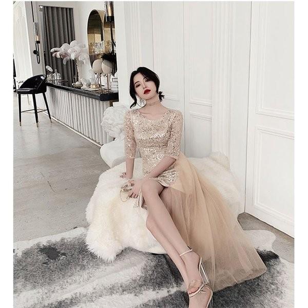 数量限定 ワンピース パーティ ひざ丈 ワンピドレス ディナー デート スパンコール 人気ブランドを Www Doctor Plan Com