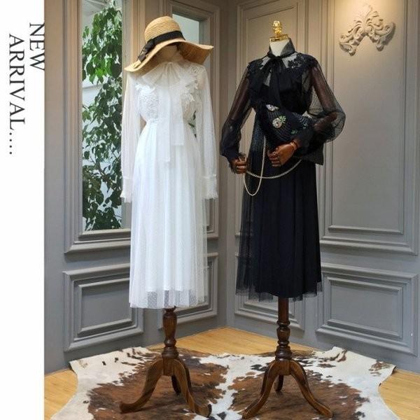 独創的 ワンピース レース シースルー ボウタイ フラワー刺繍 ワンピース 2色 結婚式 ２次会 在庫有 Theculturewire Com