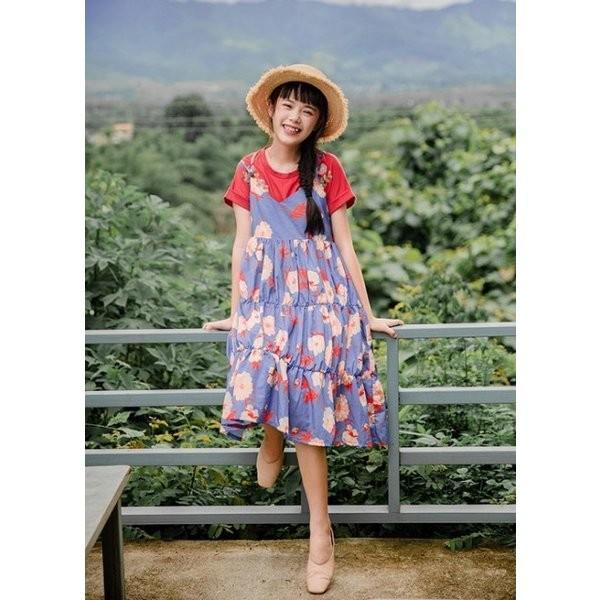 ワンピース 花柄キャミソールカジュアルワンピース ブルー 春夏 大人 かわいい カジュアル Computerprofi Ch