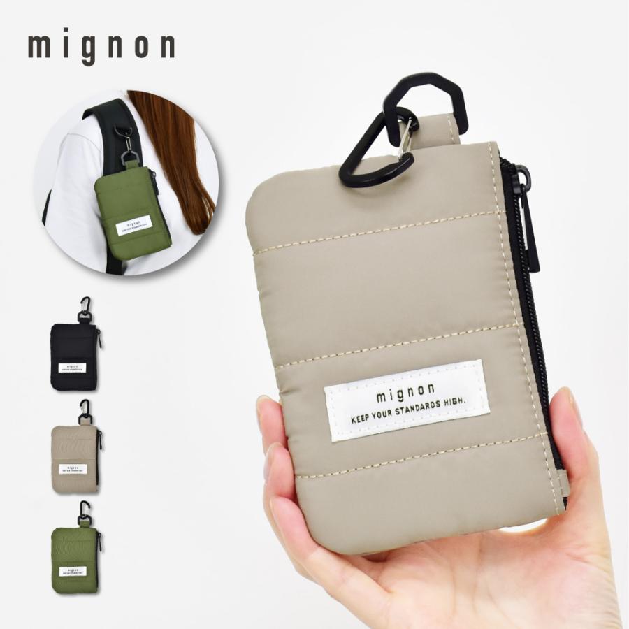 パスケース 定期入れ キルティング カラビナ ミニポーチ 小物入れ