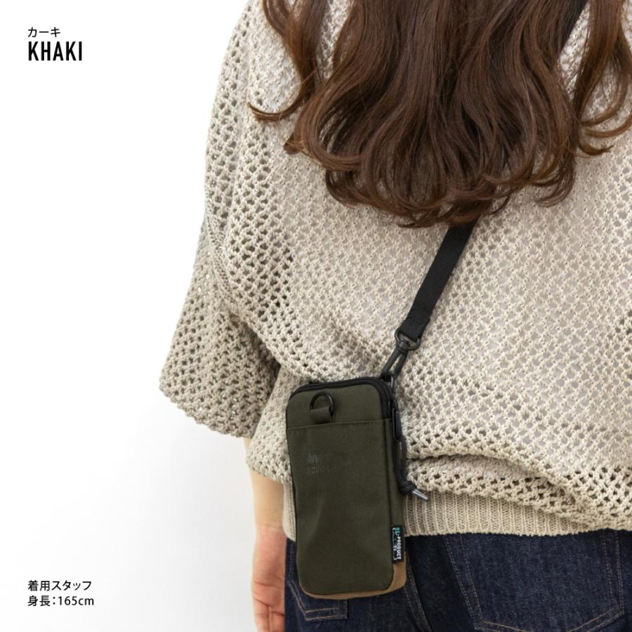 スクエアミニショルダーバッグ☆スマホポーチとミニ財布/ダークカーキ メール便送料無料 スマホショルダー スマホポーチ 2way ミニ