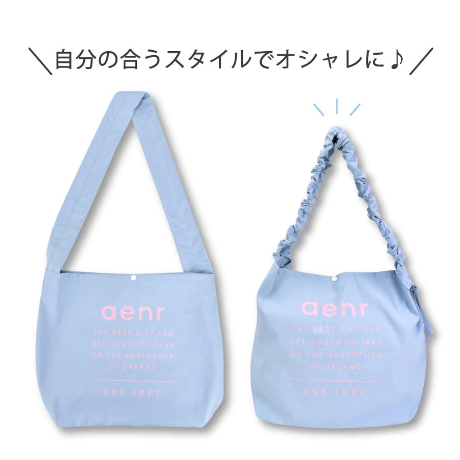 ショルダーバッグ 大きめ a4 肩紐くしゅくしゅバッグ パステルカラー 