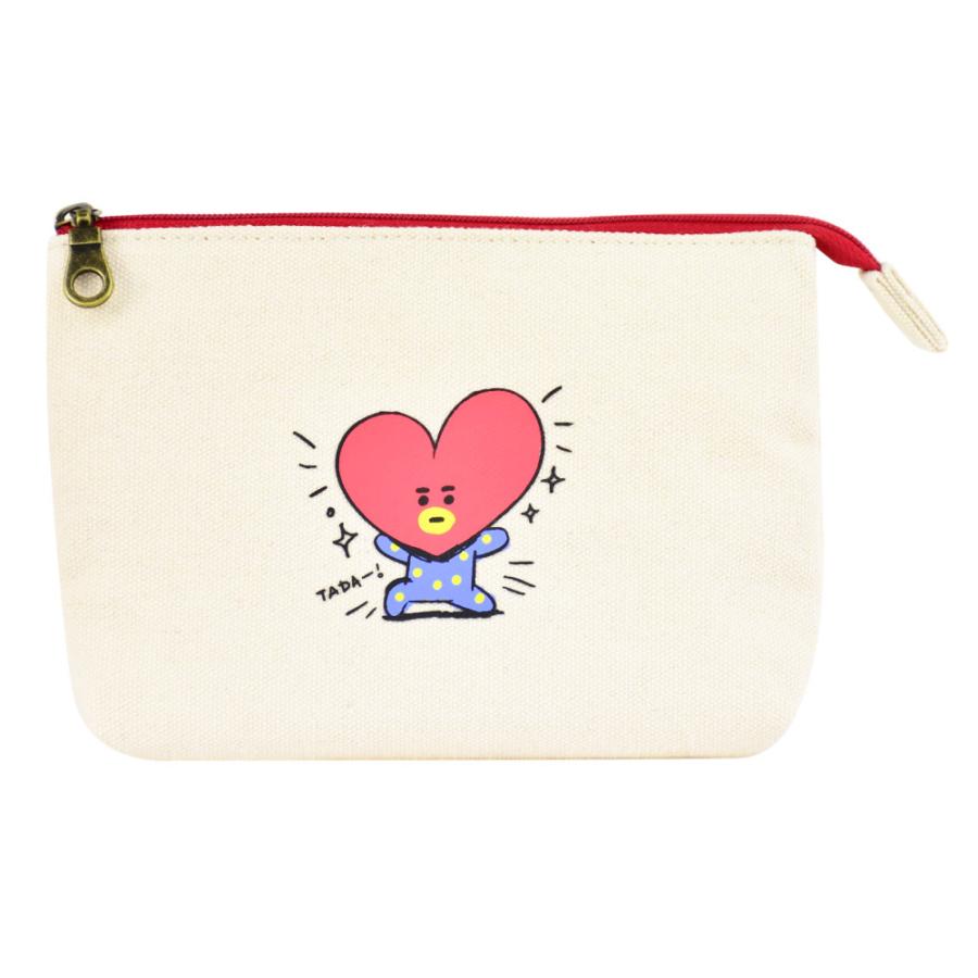 Bt21 公式ライセンス商品 グッズ Tata Mbt 159 ポーチ 化粧ポーチ コスメポーチ キャンバス 2ルーム レディース 可愛い 激安セール