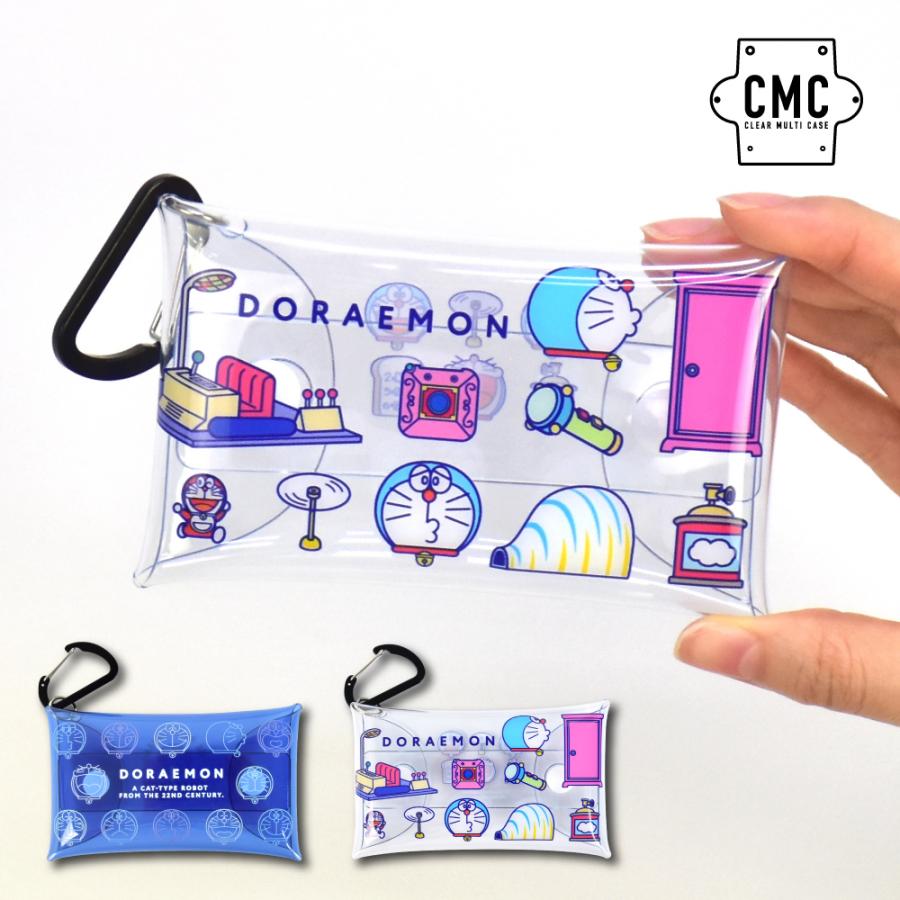 ドラえもん Doraemon クリアマルチケース Sサイズ 小物入れ ポーチ カラビナ 定期入れ キーケース レディース メンズ 大人 高校生 かわいい キャラクター グッズ | 