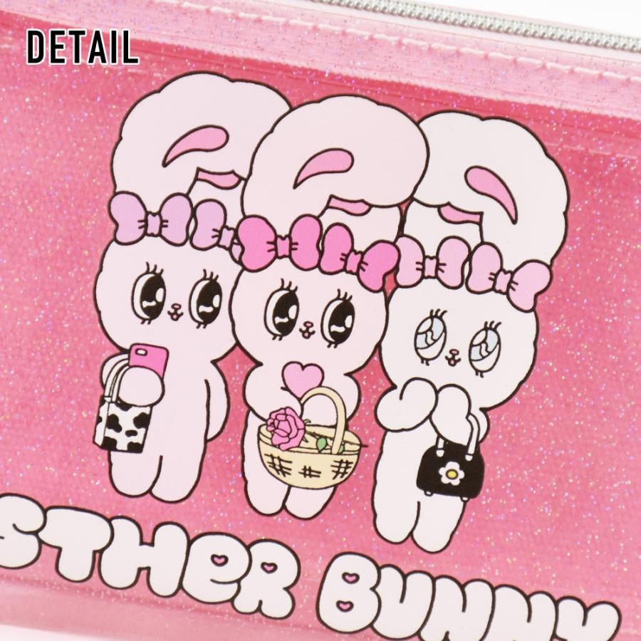 エスターバニー クリアポーチ 小物入れ 化粧ポーチ 2ルーム ファスナー