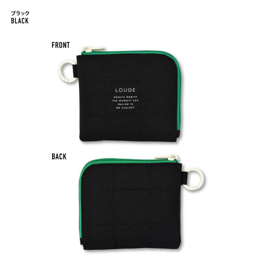 ミニ財布 キルティング ミニウォレット L字ファスナー 軽量 ユニ