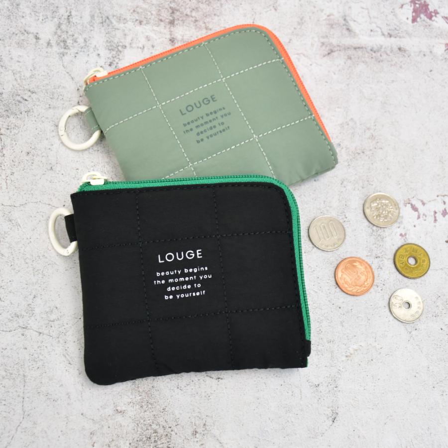 ミニ財布 キルティング ミニウォレット L字ファスナー 軽量 ユニ