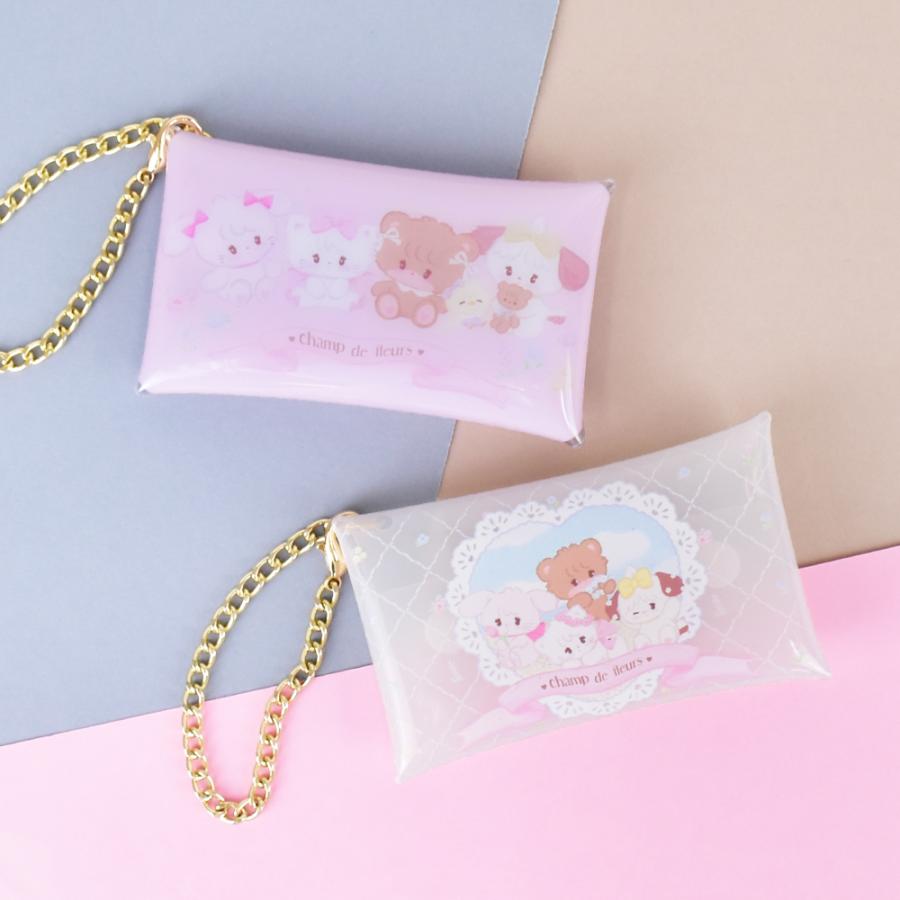 mikko クリアポーチ 小物入れ チェーン付き ミニポーチ クリアマルチ