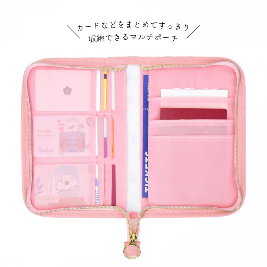 mikko ポーチ 手帳型 通帳ケース カードケース 大容量 透明 チケット