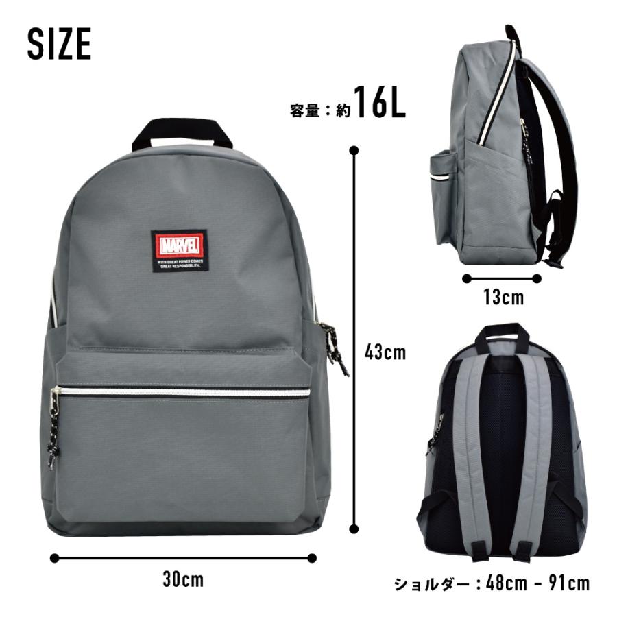 MARVEL グレー リュック MARVEL マーベル リュック 大容量 a4 16L デイパック リュックサック