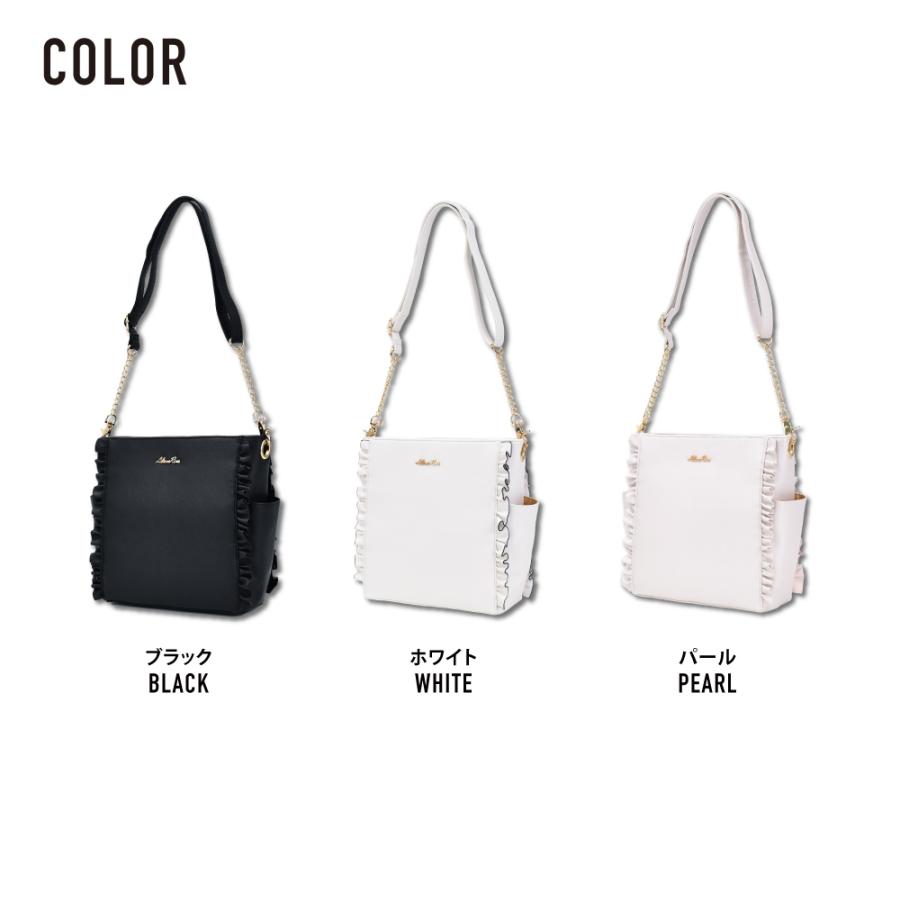痛バッグ ショルダーバッグ レディース 大容量 合皮 フリル クリア