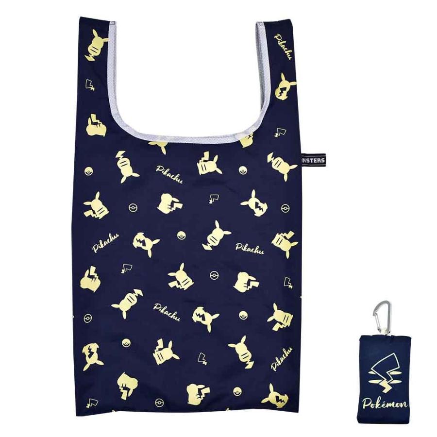 ポケットモンスター ポケモン エコバッグ ネイビー Pkm 467 マイバッグ ショッパー マルシェバッグ 大容量 大きめ 大型 大 ピカチュウ Mサイズ カラビナ付き Pokemon5003 Action 通販 Yahoo ショッピング