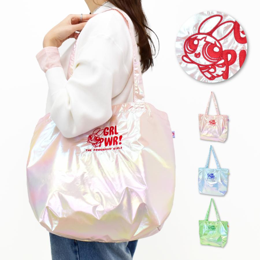 パワーパフガールズ トートバッグ 肩掛け 大きめ A4 A3 刺繍 軽量