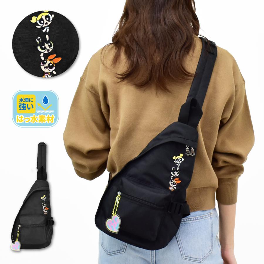 パワーパフガールズ ボディバッグ ショルダーバッグ 軽量 撥水 ワンショルダー レディース 通勤 通学 旅行 お出かけ 自転車 大人 学生 キャラクター グッズ | ブランド登録なし