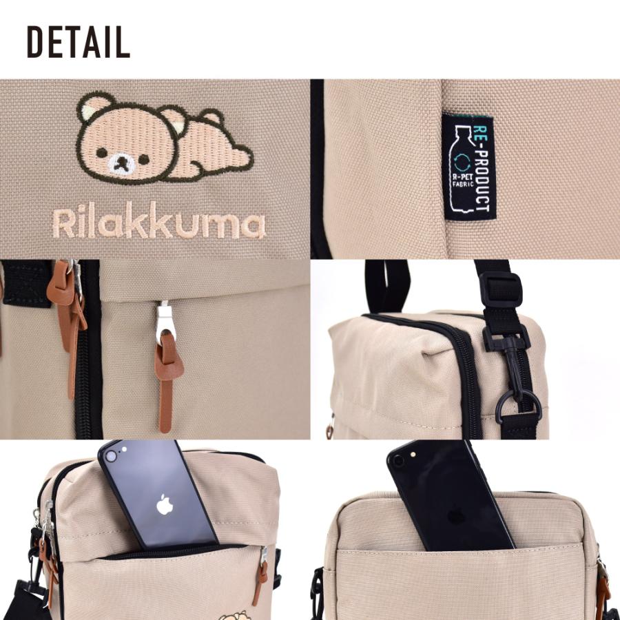 リラックマ Rilakkuma ショルダーバッグ 小さめ 撥水 仕切り ミニバッグ レディース メンズ 通勤 通学 旅行 大人 高校生 学生 おしゃれ かわいい キャラクター｜actionbag｜12