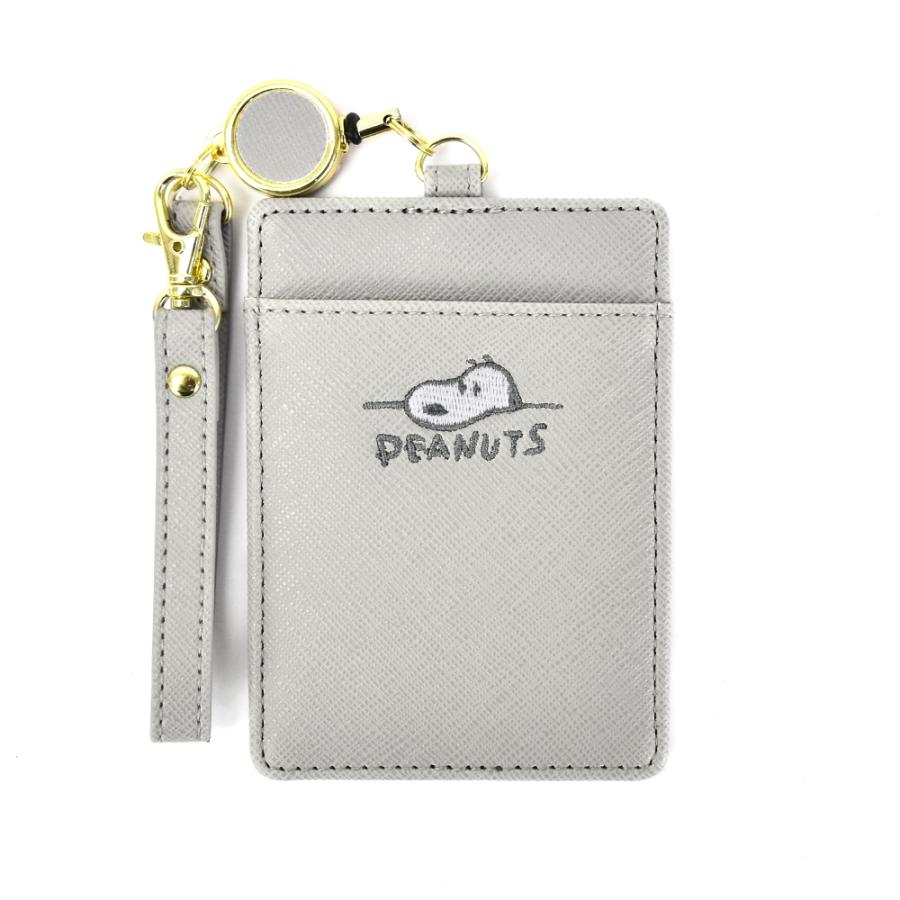 SNOOPY（スヌーピー） パスケース 定期入れ 合皮 薄型 リール カード