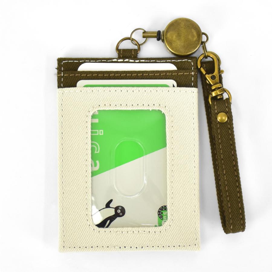 SNOOPY スヌーピー パスケース 定期入れ リール 刺繍 キャンバス