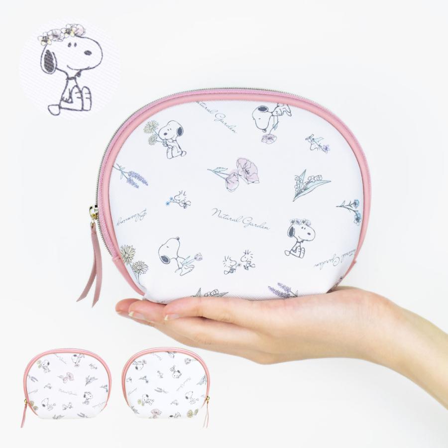 スヌーピー Snoopy ポーチ 小物入れ レディース 女子 キャラクター グッズ ファスナー 刺繍 合皮 フェイス ラウンド コスメ 化粧 ポーチ フェイクレザー Snoopy0122 Action 通販 Yahoo ショッピング