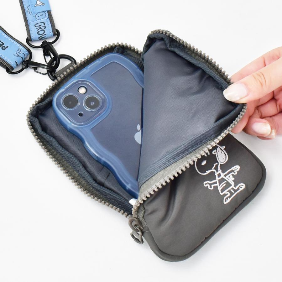 SNOOPY色々¥50～【未使用】スマホポーチ・帆布バック・皿etc SNOOPY（スヌーピー） スマホショルダー 軽量 L字ファスナー