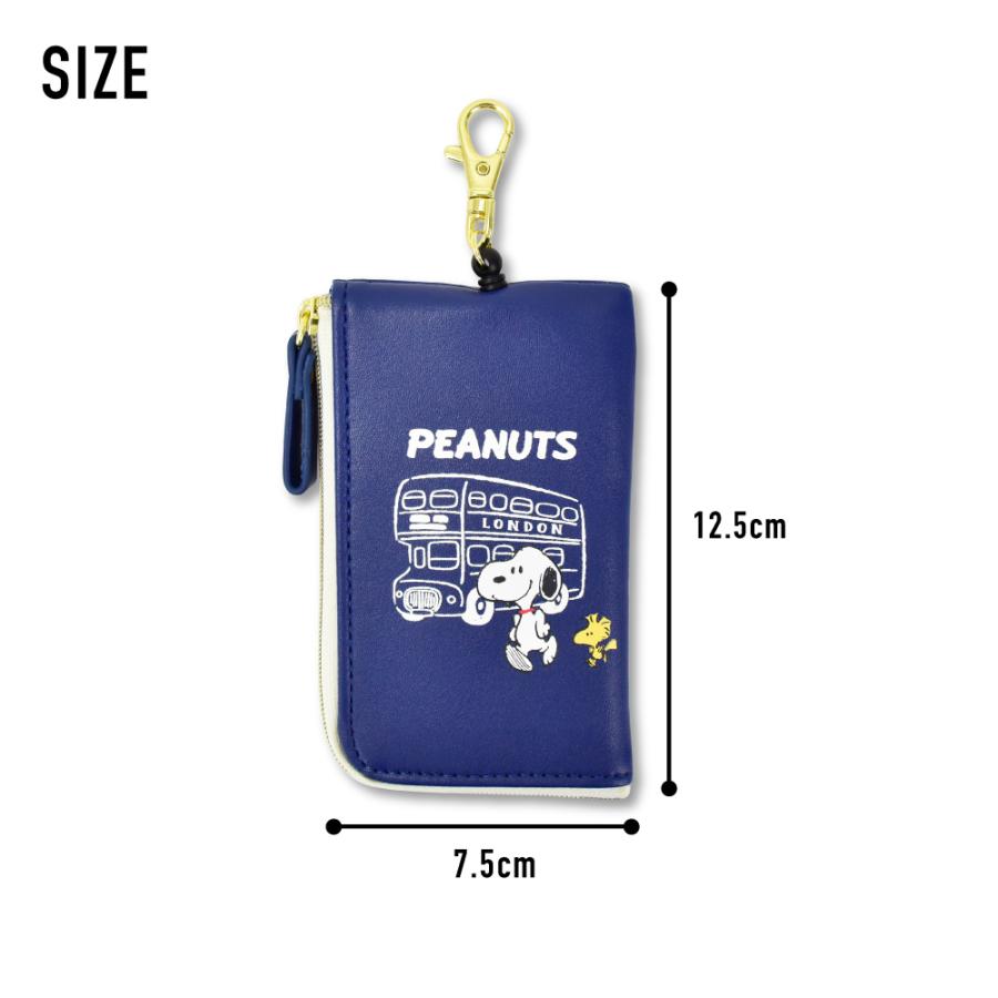 SNOOPY（スヌーピー） パスケース 定期入れ リール付き 合皮 キー