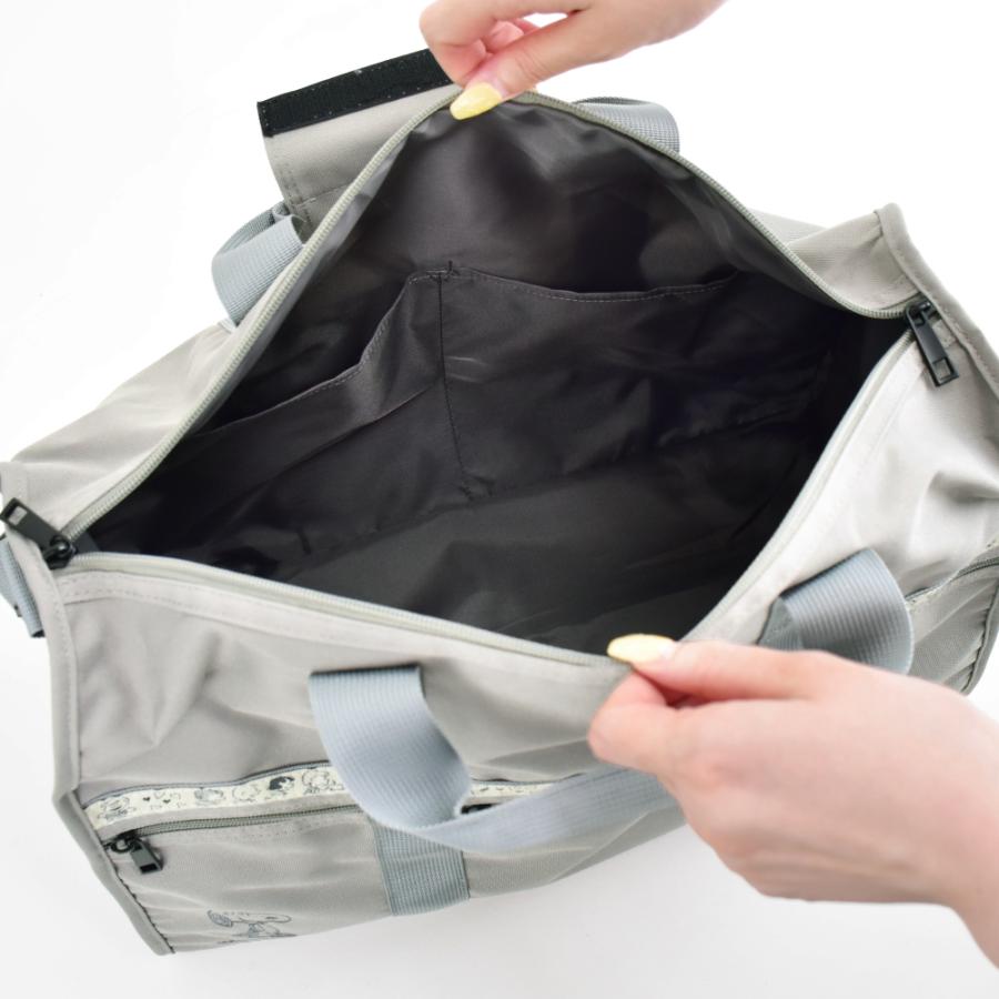 マリSPZ-4087 スヌーピー　SNOOPY　ボストンバッグライトグレー　トラベル　ピーナッツ　ウッドストック　すぬーぴー　アニメ　キャラクター　かばん　カバン　鞄　バッグ　収納　お出かけ　アウトドア　旅行　雑貨　グッズ　かわいい SNOOPY（スヌーピー） ボストンバッグ ショルダー付き 大容量 25L 撥水