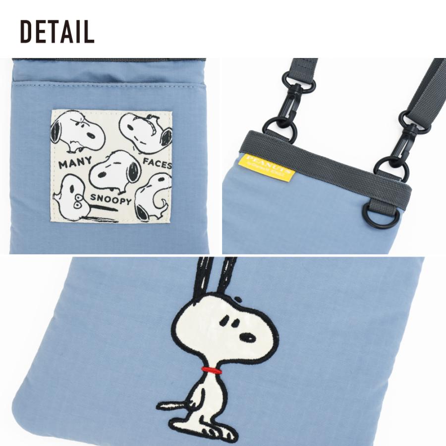 SNOOPY（スヌーピー） サコッシュ ショルダーバッグ スクエア 刺繍 斜