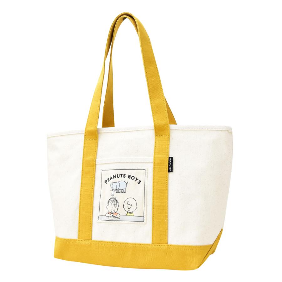 新品　  トートバッグ　ラウンドロゴ　イエロー SNOOPY（スヌーピー） チャーリーブラウン ライナス トートバッグ