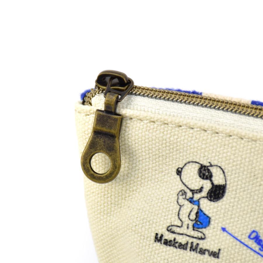 SNOOPY スヌーピー 化粧ポーチ 帆布 大きめ ポーチ 舟形 小物入れ
